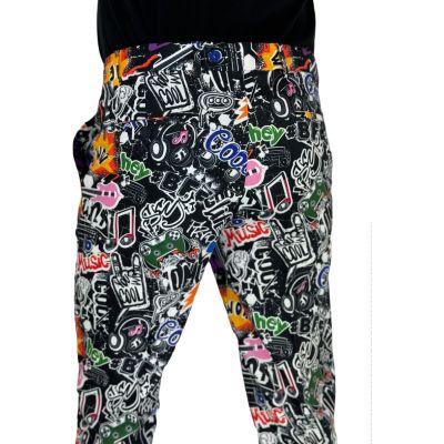 GIOVANNI PERA Spodnie męskie chinosy D623 muzyczne, kolorowe, gitara, komiks, wow | Sklep GriShop.eu | Spodnie