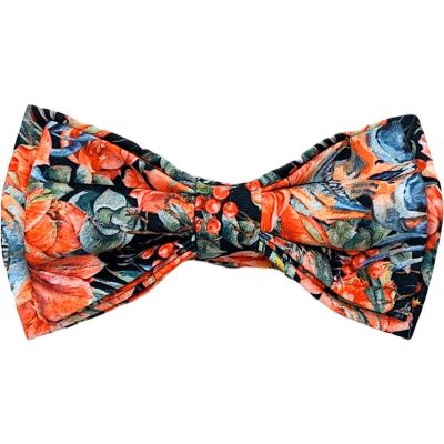 GIOVANNI PERA elegancka mucha muszka D626 kolorowa w kwiaty, czachy, liście, czerwona | Sklep GriShop.eu | Muszki