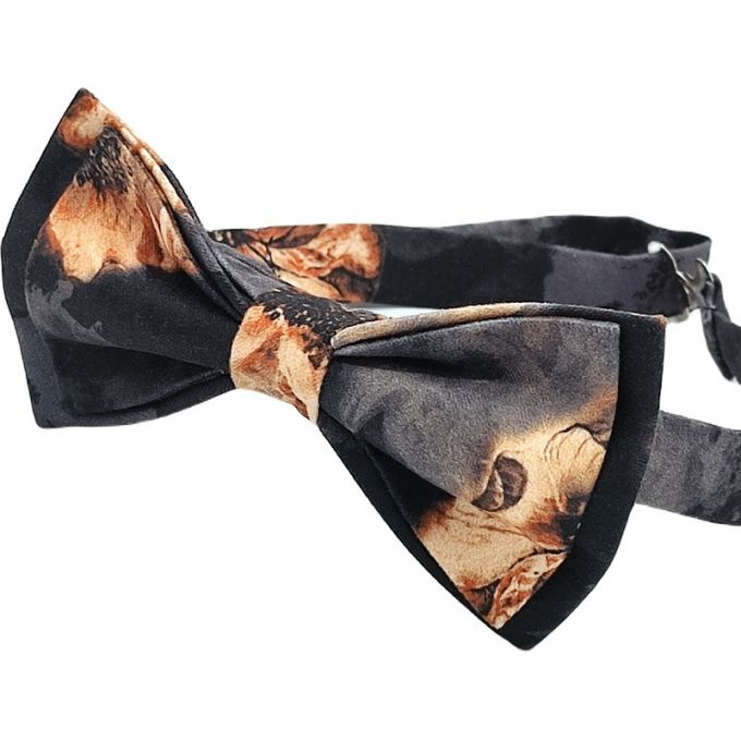 GIOVANNI PERA elegancka mucha muszka D627 czarna w złote kwiaty, elegancka | Sklep GriShop.eu | Muszki