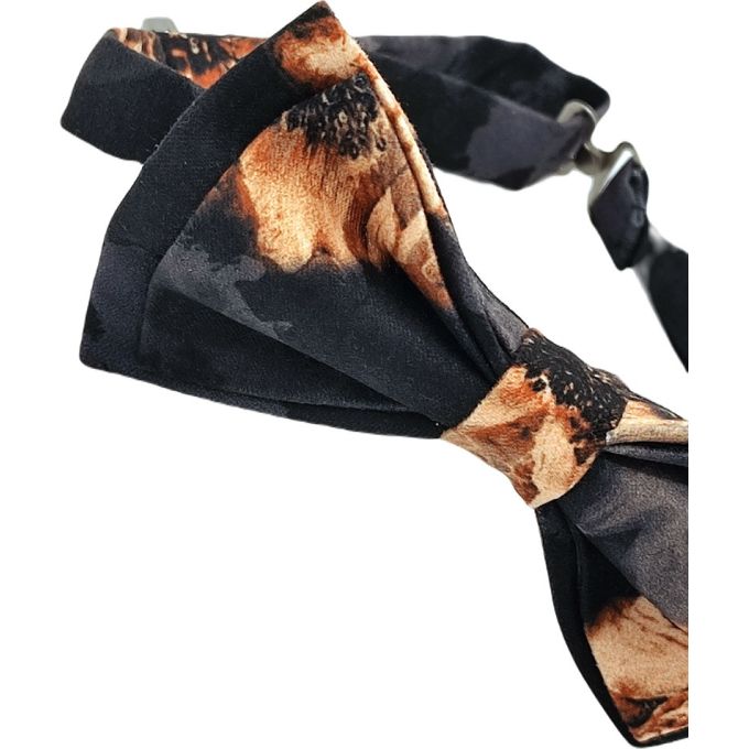 GIOVANNI PERA elegancka mucha muszka D627 czarna w złote kwiaty, elegancka | Sklep GriShop.eu | Muszki