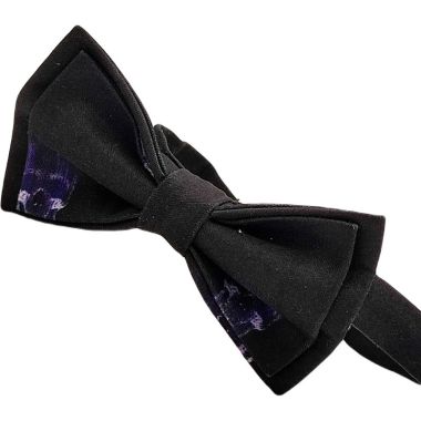 GIOVANNI PERA elegancka mucha muszka D631 czarna w czachy, czaszki | Sklep GriShop.eu | Muszki 2