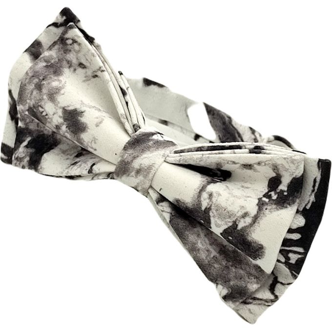 GIOVANNI PERA elegancka mucha muszka D625 biała, czarny marmur, elegancka | Sklep GriShop.eu | Muszki