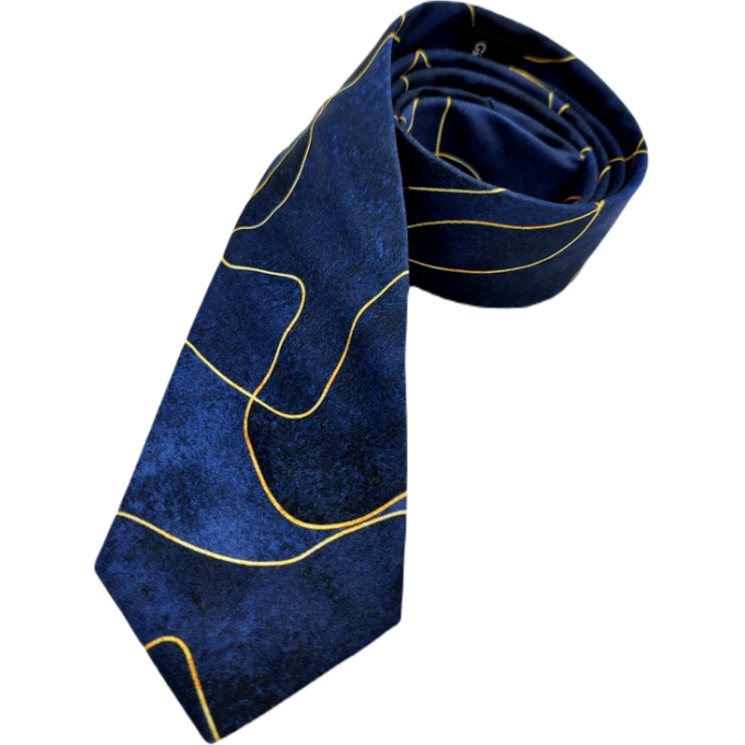 GIOVANNI PERA elegancki krawat D632 Casual, granatowy, słoje, niebieski | Sklep GriShop.eu | Krawaty