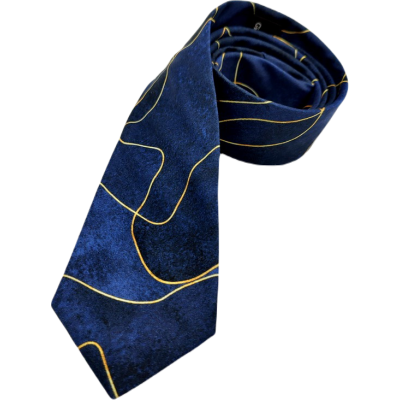 GIOVANNI PERA elegancki krawat D632 Casual, granatowy, słoje, niebieski | Sklep GriShop.eu | Krawaty
