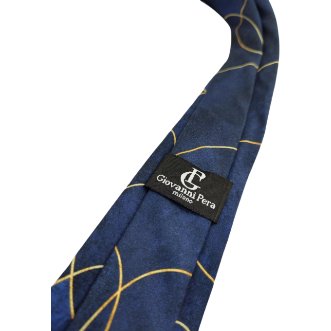 GIOVANNI PERA elegancki krawat D632 Casual, granatowy, słoje, niebieski | Sklep GriShop.eu | Krawaty