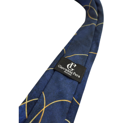GIOVANNI PERA elegancki krawat D632 Casual, granatowy, słoje, niebieski | Sklep GriShop.eu | Krawaty