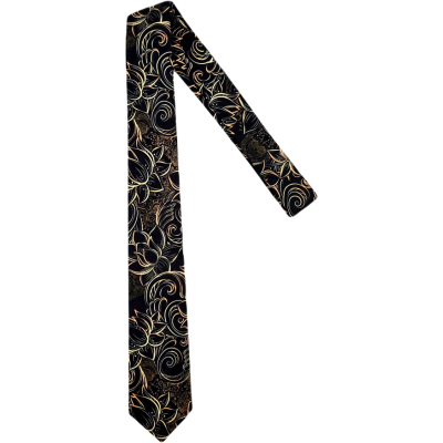 GIOVANNI PERA elegancki krawat D624 elegancki, Glamour, kwiaty, paisley, złoty, czarny | Sklep GriShop.eu | Krawaty