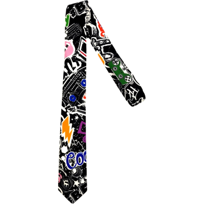 GIOVANNI PERA elegancki krawat D623 kolorowy, muzyczny, gitara, komiks, wow, wesoły | Sklep GriShop.eu | Krawaty