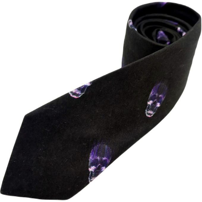 GIOVANNI PERA elegancki krawat D631 czarny w czachy, czaszki | Sklep GriShop.eu | Krawaty