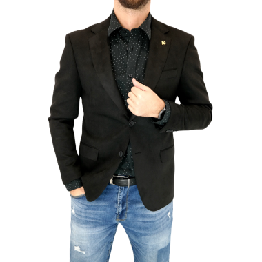MARCO MILANO Marynarka męska C19 czarna, gładka, elegancka, casual, sportowa