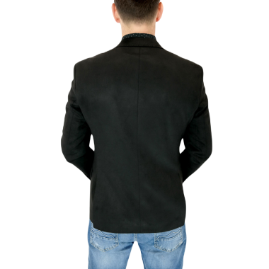 MARCO MILANO Marynarka męska C19 czarna, gładka, elegancka, casual, sportowa