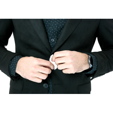 MARCO MILANO Marynarka męska C19 czarna, gładka, elegancka, casual, sportowa
