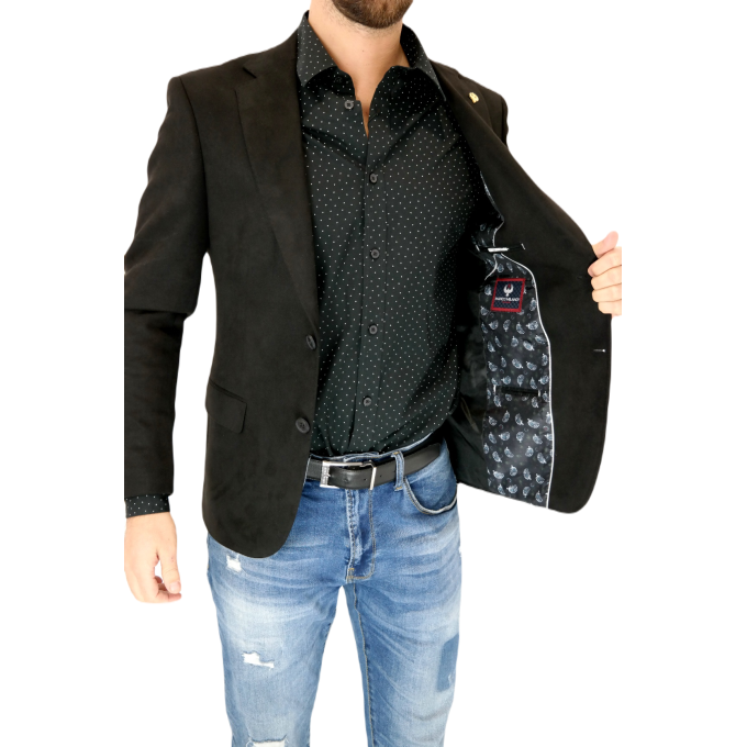 MARCO MILANO Marynarka męska C19 czarna, gładka, elegancka, casual, sportowa | Sklep GriShop.eu | Marynarki