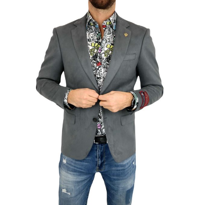 MARCO MILANO Marynarka męska C18 szara, gładka, elegancka, casual, sportowa | Sklep GriShop.eu | Marynarki