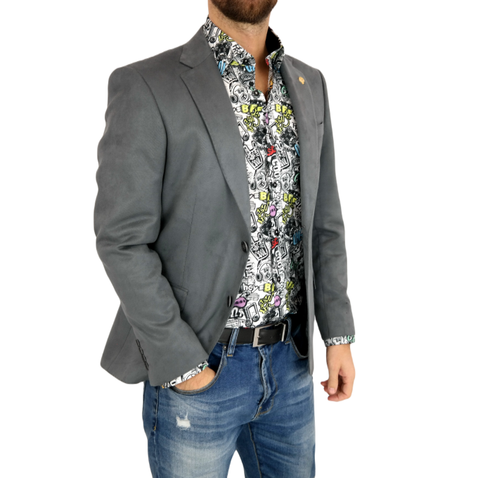 MARCO MILANO Marynarka męska C18 szara, gładka, elegancka, casual, sportowa | Sklep GriShop.eu | Marynarki