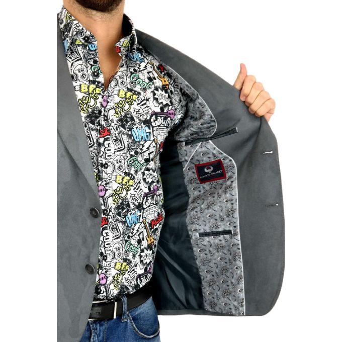 MARCO MILANO Marynarka męska C18 szara, gładka, elegancka, casual, sportowa | Sklep GriShop.eu | Marynarki
