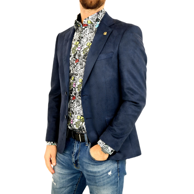 MARCO MILANO Marynarka męska C17, granatowa, gładka, elegancka, casual, sportowa | Sklep GriShop.eu | Marynarki