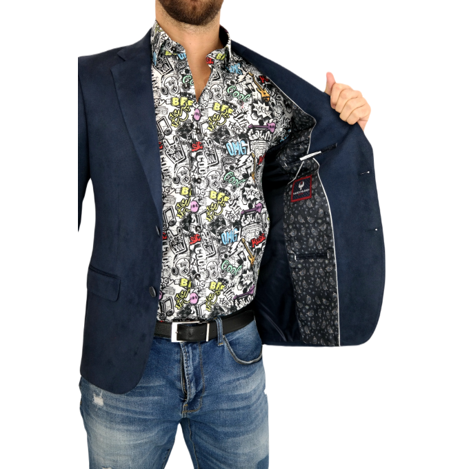 MARCO MILANO Marynarka męska C17, granatowa, gładka, elegancka, casual, sportowa | Sklep GriShop.eu | Marynarki