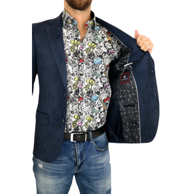 MARCO MILANO Marynarka męska C17, granatowa, gładka, elegancka, casual, sportowa | Sklep GriShop.eu | Marynarki