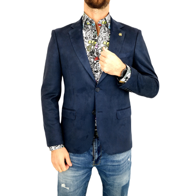 MARCO MILANO Marynarka męska C17, granatowa, gładka, elegancka, casual, sportowa | Sklep GriShop.eu | Marynarki