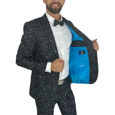 GIOVANNI PERA Garnitur męski D629-G kropki, konfetti, kolorowa podszewka, wesoły | Sklep GriShop.eu | Garnitury