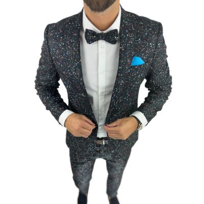 GIOVANNI PERA Garnitur męski D629-G kropki, konfetti, kolorowa podszewka, wesoły | Sklep GriShop.eu | Garnitury