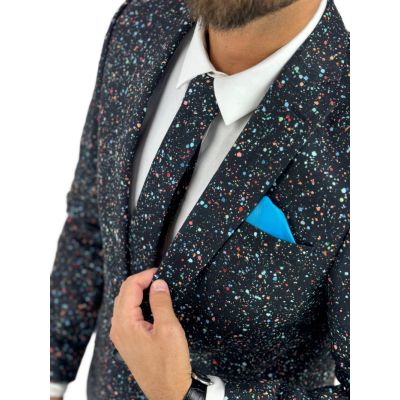GIOVANNI PERA Garnitur męski D629-G kropki, konfetti, kolorowa podszewka, wesoły | Sklep GriShop.eu | Garnitury