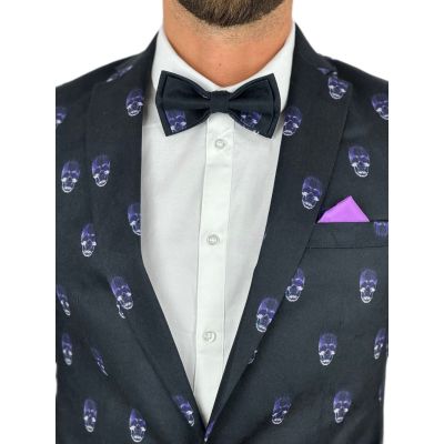GIOVANNI PERA Garnitur męski D631-G czarny w czachy, elegancki, imprezowy, kolorowa podszewka | Sklep GriShop.eu | Garnitury