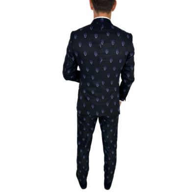 GIOVANNI PERA Garnitur męski D631-G czarny w czachy, elegancki, imprezowy, kolorowa podszewka | Sklep GriShop.eu | Garnitury