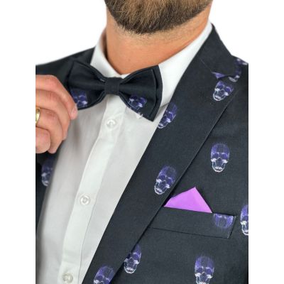 GIOVANNI PERA Garnitur męski D631-G czarny w czachy, elegancki, imprezowy, kolorowa podszewka | Sklep GriShop.eu | Garnitury