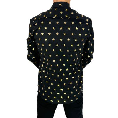 OPPOSUITS Koszula męska czarna O19 złoty wzór, gwiazdki, imprezowa | Sklep GriShop.eu | Koszule