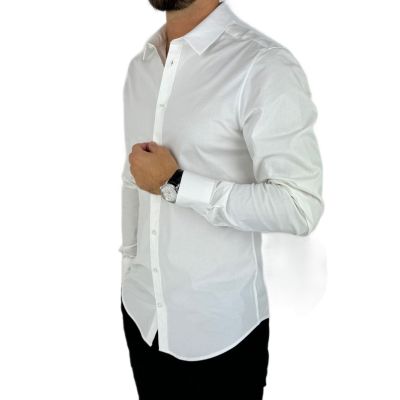 GIOVANNI PERA Koszula męska GP347 elastyczna, biała | Sklep GriShop.eu | Koszule