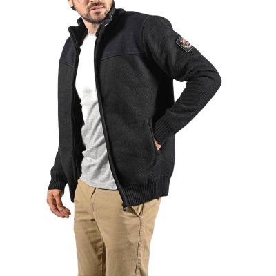 SCOTT - Sweter męski czarno-granatowy SC2 rozpinany, ciepły | Sklep GriShop.eu | Swetry