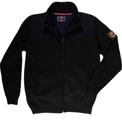 SCOTT - Sweter męski czarno-granatowy SC2 rozpinany, ciepły | Sklep GriShop.eu | Swetry