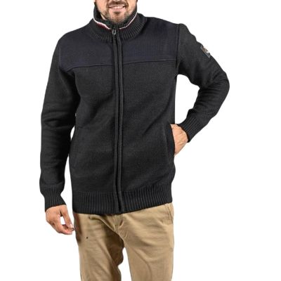 SCOTT - Sweter męski czarno-granatowy SC2 rozpinany, ciepły | Sklep GriShop.eu | Swetry