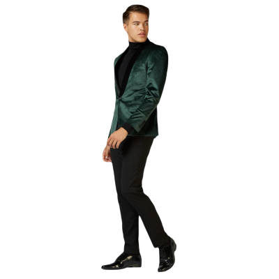 OPPOSUITS Marynarka męska MO4 zielona, aksamit, welur, ekskluzywna, DINNER JACKET - RICH GREEN | Sklep GriShop.eu | Marynarki