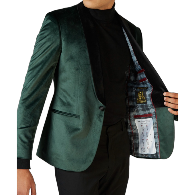 OPPOSUITS Marynarka męska MO4 zielona, aksamit, welur, ekskluzywna, DINNER JACKET - RICH GREEN | Sklep GriShop.eu | Marynarki