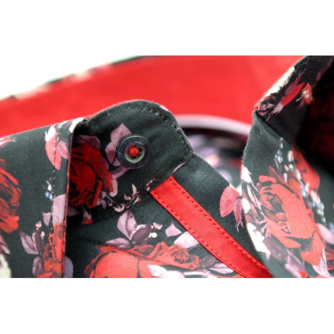 DANIEL BESSI Koszula męska fb540 ekskluzywna róże kwiaty kolorowa | Sklep GriShop.eu | Koszule