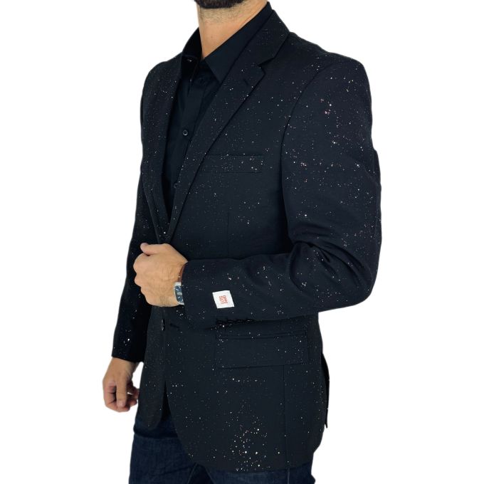 OPPOSUITS Marynarka męska czarna, brokat, połysk, estradowa, imprezowa, sceniczna | Sklep GriShop.eu | Marynarki