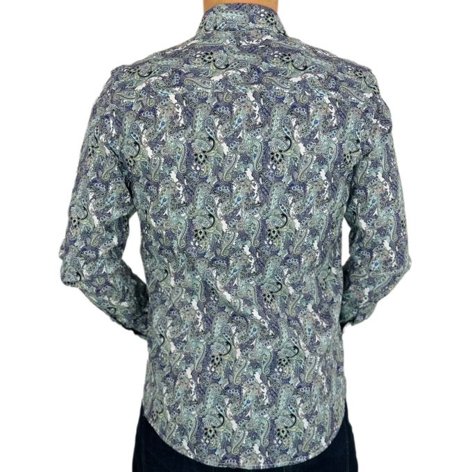 GUISEPPE LUIGI Koszula męska GL52 paisley fiolet niebieski | Sklep GriShop.eu | Koszule