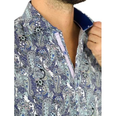 GUISEPPE LUIGI Koszula męska GL52 paisley fiolet niebieski | Sklep GriShop.eu | Koszule