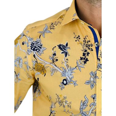 GUISEPPE LUIGI Koszula męska GL54 żółta, kwiaty | Sklep GriShop.eu | Koszule 2