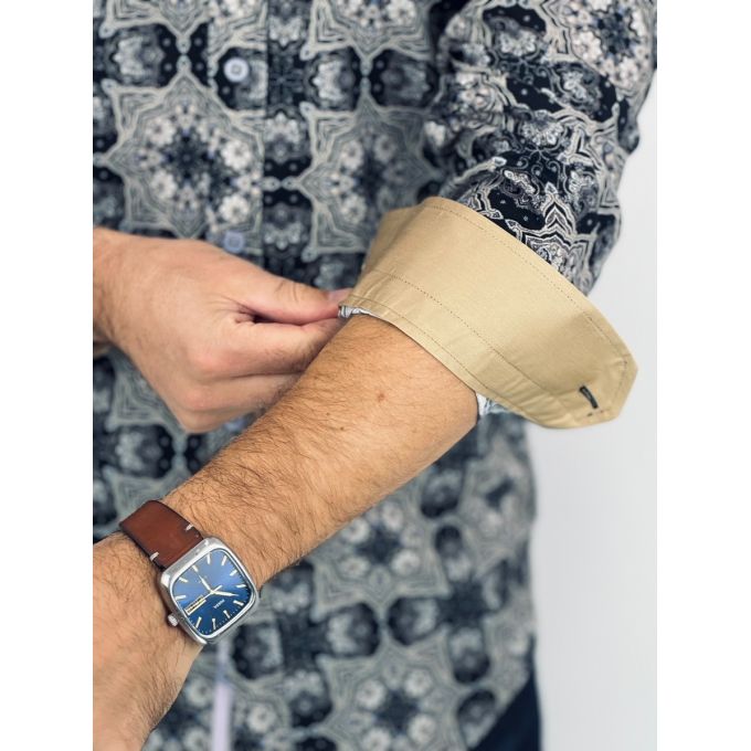 GUISEPPE LUIGI Koszula męska GL51 biała, kwiaty | Sklep GriShop.eu | Koszule