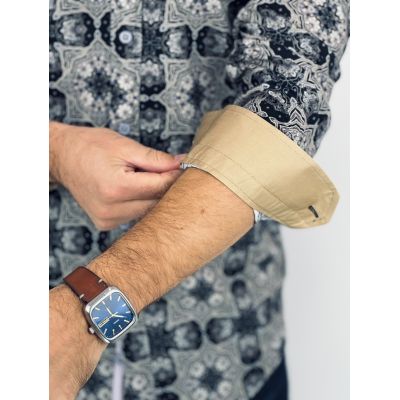 GUISEPPE LUIGI Koszula męska GL51 biała, kwiaty | Sklep GriShop.eu | Koszule