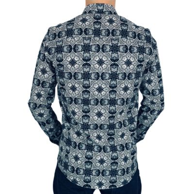 GUISEPPE LUIGI Koszula męska GL51 biała, kwiaty | Sklep GriShop.eu | Koszule