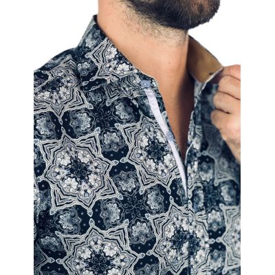 GUISEPPE LUIGI Koszula męska GL51 biała, kwiaty | Sklep GriShop.eu | Koszule