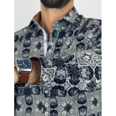 GUISEPPE LUIGI Koszula męska GL51 biała, kwiaty | Sklep GriShop.eu | Koszule