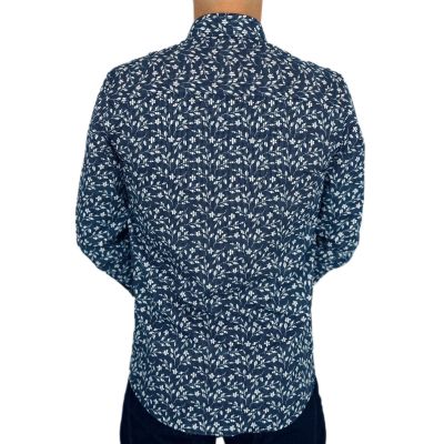 GUISEPPE LUIGI Koszula męska GL53 granatowa, kwiaty, w kratę | Sklep GriShop.eu | Koszule