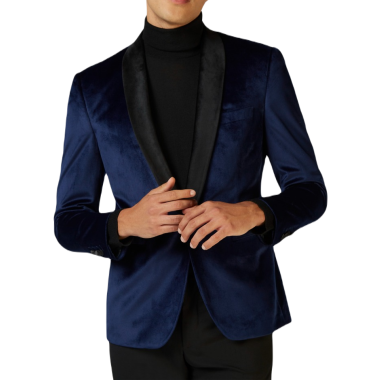 OPPOSUITS Marynarka męska MO5 granatowa, aksamit, welur, ekskluzywna, DINNER JACKET - DEEP BLUE | Sklep GriShop.eu | Strona głów 2