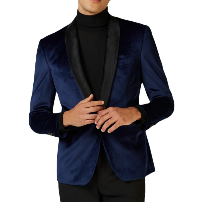 OPPOSUITS Marynarka męska MO5 granatowa, aksamit, ekskluzywna, DINNER JACKET - DEEP BLUE | Sklep GriShop.eu | Strona główna